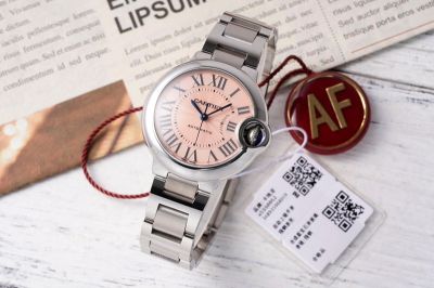 Ballon Bleu de Cartier 33*10MM 316L Steel NH05 Movement Pink Dial Watch